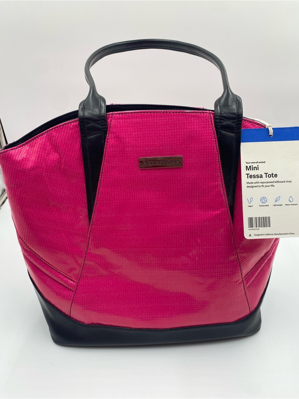 Rareform Mini Tessa Tote NWT - Hot Pink with Black Trim